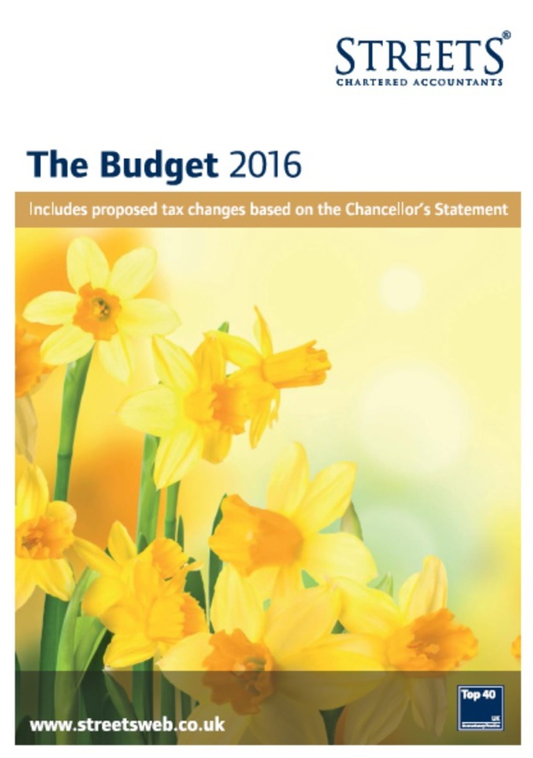 Streets Guide to The Budget 2016